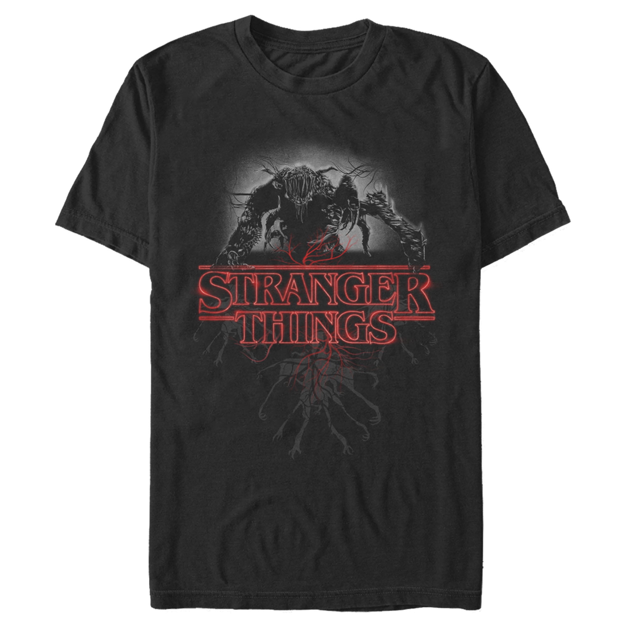 Buy Mens Stranger Things Mind Flayer Logo Glow Graphic Tee Black 3X ...