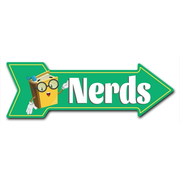 SignMission 6 x 18 in. Indoor & Outdoor Decor Direction Sticker Vinyl Wall Decals - Nerds - 24 in.