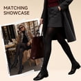 thumbnail image 6 of MANZI Women's 2 Pairs Super Opaque Tights for Women 120 Denier Control Top Pantyhose, 6 of 8