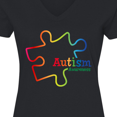 thumbnail image 4 of Inktastic Rainbow Gradient Autism Women's V-Neck T-Shirt, 4 of 5