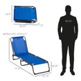 thumbnail image 5 of Folding Chaise Lounge Pool Chair, Patio Sun Tanning Chair, Outdoor Lounge Chair with 4-Position Reclining Back, Breathable Mesh Seat for Beach, Yard, Patio, Dark Blue, 5 of 5
