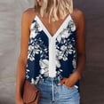 thumbnail image 2 of CKpwisy Women's Spaghetti Strap Camis Tops Soft Trendy Sexy Deep V Neck Summer Tank Tops Elegant Floal Print Sleeveless T-shirts Blouses Baggy Vests, 2 of 4