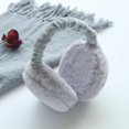 thumbnail image 1 of Bonitas orejeras plegables con forma de hamburguesa para mujer, cálidas y portátiles, con orejeras de felpa extragrandes, anticongelantes, resistentes al frío y de color sólido para, 1 of 6