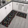 thumbnail image 2 of Game Controller Black Pattern Anti Fatigue Kitchen Rugs Set Of 2, Non Slip Washable Decorative Floor Mats for Kitchen Sink Laundry, 17"x30" and 17"x47", 2 of 5