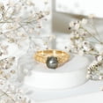 thumbnail image 5 of Rosec Jewels Tahitian Pearl Diamond Engagement Ring - 8 Carat - Nature Inspired Black Pearl Ring - AAA Quality - With Jewelry Box, 18K Yellow Gold, US 9.50, 5 of 9