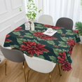 thumbnail image 2 of Yayeee Tablecloths 54" x 72" Rectangle Wrinkle Resistant Party Table Cover, Red Christmas Poinsettias, 2 of 8