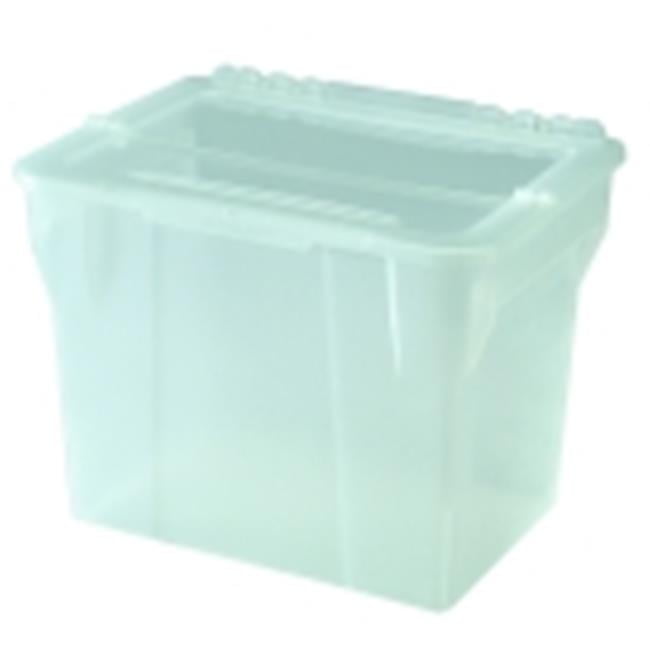 Iris 20 Qt. Letter Size File Box With Split Lid, Clear