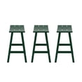 thumbnail image 4 of WestinTrends Malibu HDPE Outdoor Patio 24" Counter Stool Saddle Seat (Set of 3), Dark Green, 4 of 12