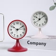 thumbnail image 3 of Reloj despertador vintage silencioso de metal rojo con soporte desmontable, reloj despertador matutino analógico rojo retro, reloj de mesita de noche antiguo sin tictac para dormitorio de oficina, 3 of 5