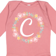 thumbnail image 4 of Inktastic C Monogram Alphabet Letter Rose Floral Wreath Girls Long Sleeve Baby Bodysuit, 4 of 5