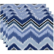 Simply Daisy 18" x 14" ikat-arina Chevron Stripes Print Placemats, Set of 4