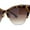 Tortoise - Brown, variant on Womens Half Rim Elegant Metal Brow Designer Cat Eye Sunglasses Tortoise - Brown