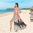 thumbnail image 6 of FORMRS Womens Beach Sarong Semi-Sheer Bikini Wrap Skirt Swimsuit Cover-ups, Illusionary Boat, 6 of 7