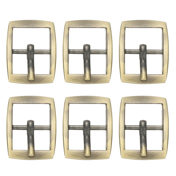 Uxcell Single Prong Buckle, 6 Pcs 0.6 Inch Adjustable Metal Roller Buckle Oval Center Bar Buckle Belt Buckle for Bag DIY Craft Purse Strap Shoe Belt Making Accessories, Bronze