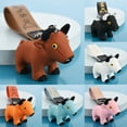 thumbnail image 2 of Funie Solid Color Cartoon Cow Cattle Mascot Keychain Key Holder Bag Pouch Decor Pendant, 2 of 8