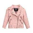 thumbnail image 2 of Esaierr 2-14 Years Boys Girls Trendy PU Leather Jacket for Kids Toddler,Spring Fall Motorcycle Jacket Outwear,Teen Boys Leather Coats, 2 of 8