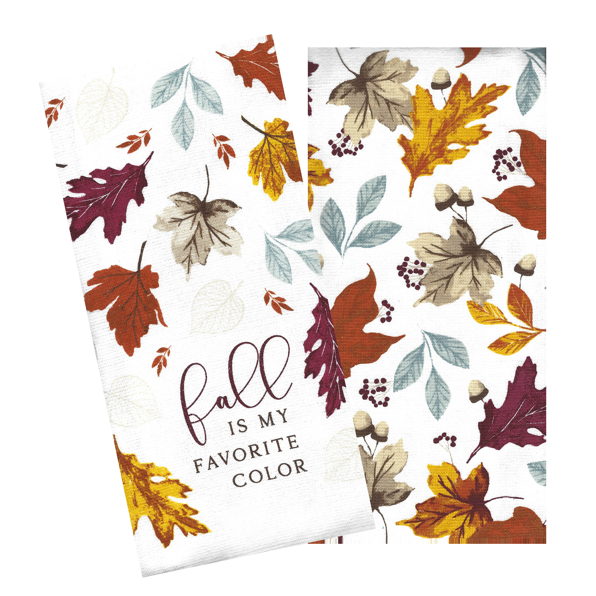 Kitchen Towels Fall is My Favorite Color MultiColor 2 Piece Set