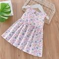 thumbnail image 6 of HAOYNU Baby Toddler Girls Sleeveless Floral Dresses for Girls,1-8Years Baby Summer Dress Tutu Skirts Princess Dresses Little Girls A-Line Skirt Floral Printing Skirt, 6 of 9
