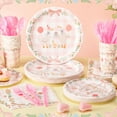 thumbnail image 3 of Juego de vajilla desechable para fiesta Havawish, 175 piezas, rosa, cumpleaños de niña, 3 of 6