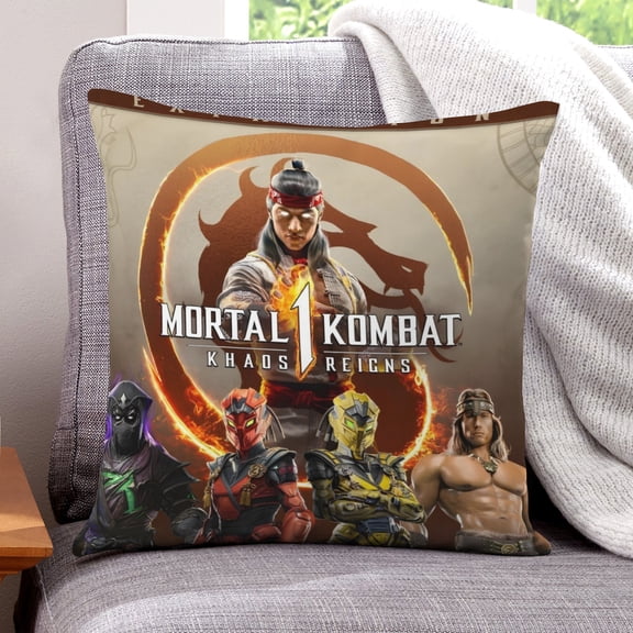 Mortal Kombat-themed plush velvet Pillow Cover Case Gifts Pillowcase Home Decorative Throw Cushion Birthday Present Fans Lover