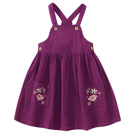 

Hwmodou Girls Jumpsuits Cotton Blend Childrens Suspenders Dress Childrens Skirt Skirt Embroidered Childrens Skirt Fall Winter Themed Jumpsuit 5-6Y