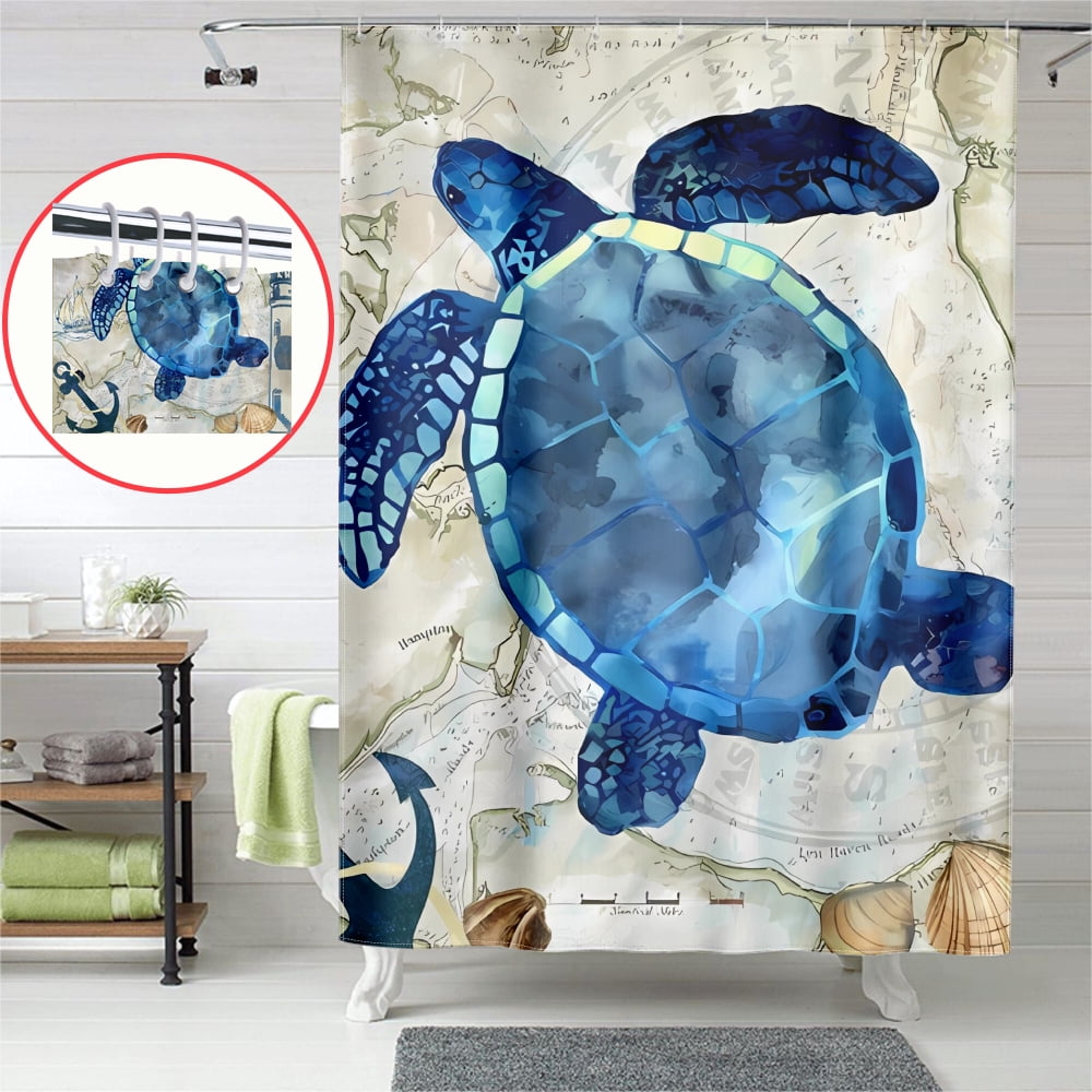 Cute Teal Blue Ocean Shower Curtain,Trendy Shower Curtain Window Shower