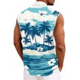 thumbnail image 6 of Hogleaql Mens Button Down Shirt Vest Sleeveless Hawaiian Tshirt Tropical Graphic Lounge Trendy Summer Beach Outfits Dark Blue M, 6 of 6