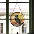 thumbnail image 3 of Customized Crow Stained Glass Window Hangings, Crow Colorful Glass Panel Pretty Gifts, Crow Decoration for Home Garden Christmas I2q3DU, 3 of 5