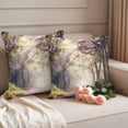 thumbnail image 2 of Pink Summer Floral Outdoor Waterproof Pillow Covers, Spring Flowers Forest Decorative Square Throw Pillowcase Sofa Cushion Sham for Patio/Couch/Chair, 20"x20" 2 Pack, 2 of 8