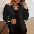 thumbnail image 2 of Hpapadks Blazers for Women Formal Solid Long Sleeve Outerwear Trench Cardigan Suit Jacket Black L, 2 of 5