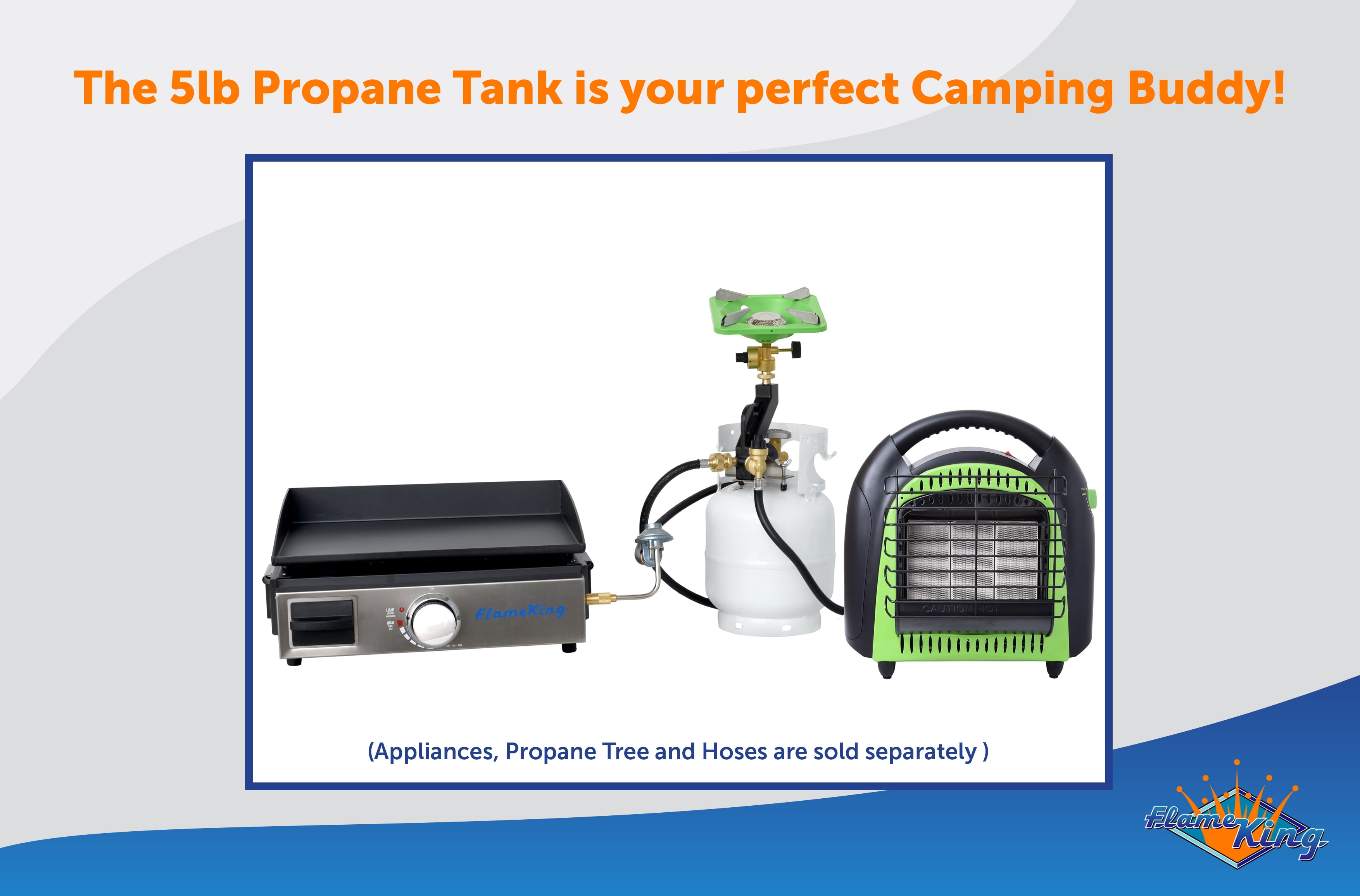 Flame King 5LB Empty Propane Tank LP Cylinder with OPD Valve, YSN5LB