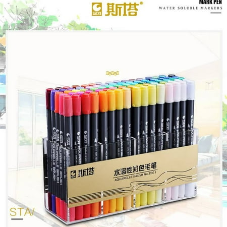 Dual Tip Watercolor Brush Markers - Sta Non-Toxic Water Based Lettering Marker Calligraphy Pens