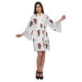 thumbnail image 5 of Moomaya Printed Short Robes For Women Cotton Robes For Women With Lace Trim, 5 of 6