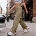 thumbnail image 6 of Juslio Women Pants Comfortable Loose High Waist Elastic Waist with Pockets Casual Wide-Leg Pants, 6 of 6