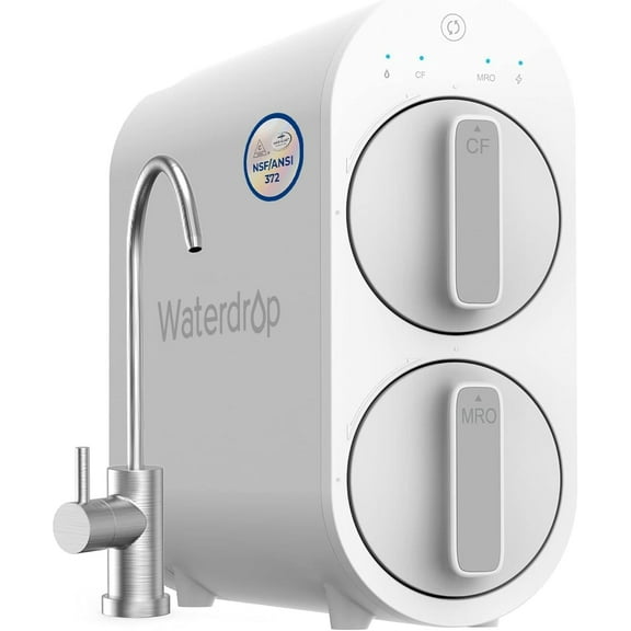 Waterdrop G2 Tankless Under Sink Reverse Osmosis System, 7-Stage High-Flow 400 GPD, Low Waste 1:1 Pure-to-Drain, Reduces TDS, FCC Certified, Clean Drinking Water