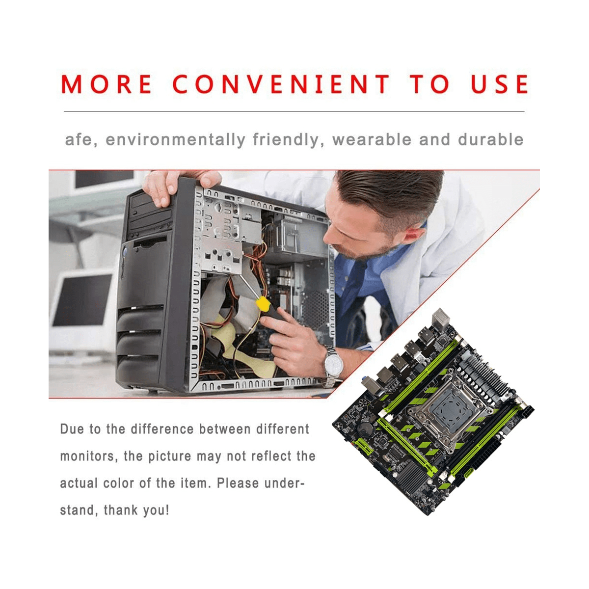X79G LGA2011 Motherboard+E5 2670 V2 CPU+4X4G DDR3 RAM+Thermal Grease+SATA Cable Support M.2 NVME PCIE X16 USB2.0 SATA3.0