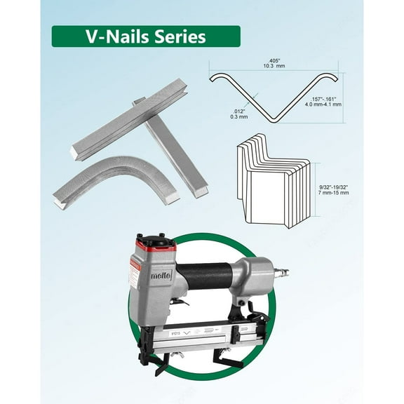 Bilot Hard Wood Type 10.3mm Diameter V Nails 15mm Length for Picture Frame Joiner V1015B V-Nailer Joining Gun 4000 PCS/Box