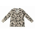 thumbnail image 2 of JWD Open Front Cardigan for Women Button Down Long Sleeve Draped Sweater Outerwear with Pocket Khaki Black Flower L, 2 of 9