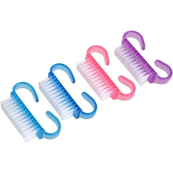 Nail Cleaner Brush 6pcs Handle Nail Brush Hand Fingernail Scrub Cleaning Brushes for Toes and Nails Cleaner Pedicure Scrubbing tool kit for Men and Women Nail Scrub Brush