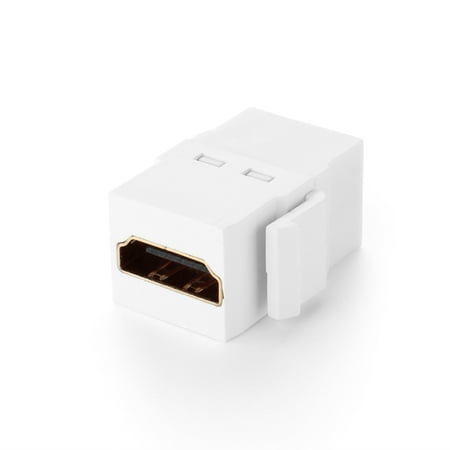- HDMI Keystone Jack Insert Snap In Female Gold Plated Connector Inline Coupler Adapter Port For Wall Plate Outlet Panel - Support High Speed HDMI 4k Ultra HD UHD Full 1080P Video Audio (White)