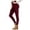 Wine, variant on Women's Lambswool Lined Leggings High Waist Winter Yoga Pants Soft Warm