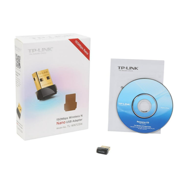 TP-LINK TL-WN725N Nano Wireless N150 Adapter, 150Mbps, IEEE 802.11b/g/n,  WEP, WPA / WPA2, Plug & Play in Windows 10 (32 bit & 64 bit)