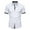 White, variant on WREESH Men's Casual Button Down Shirts with Spliced Sleeve Turn Down Collar, Color Matching Short Sleeve Cardigan Black