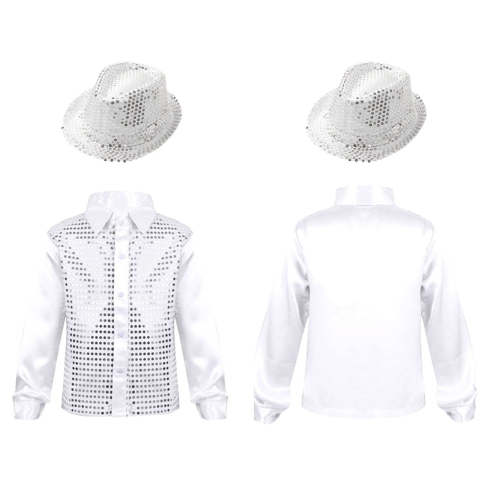 Raenseen Kids Boys Girls Hip-hop Jazz Dance Costume Sequins Vests