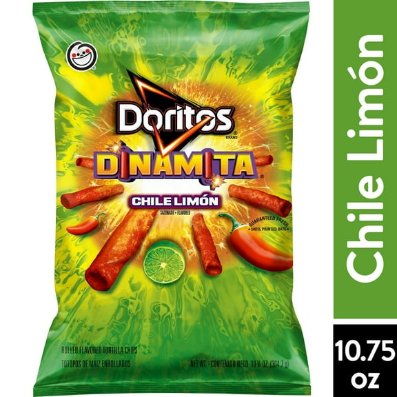 Pack of 2 Doritos Dinamita Tortilla Chips Chile Limon, 10.75 oz