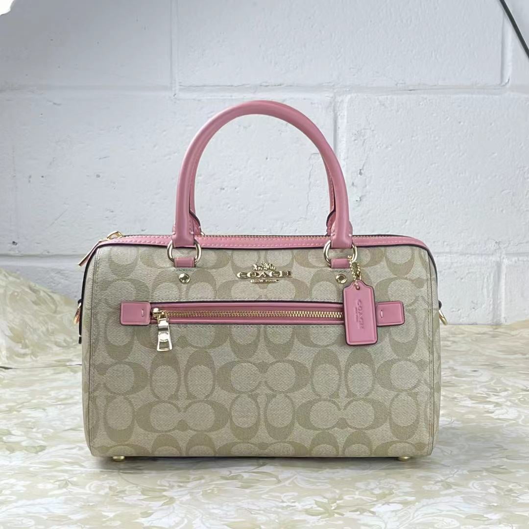 COACHバック Coach 83607 Rowan Satchel In Signature Canvas Light Khaki