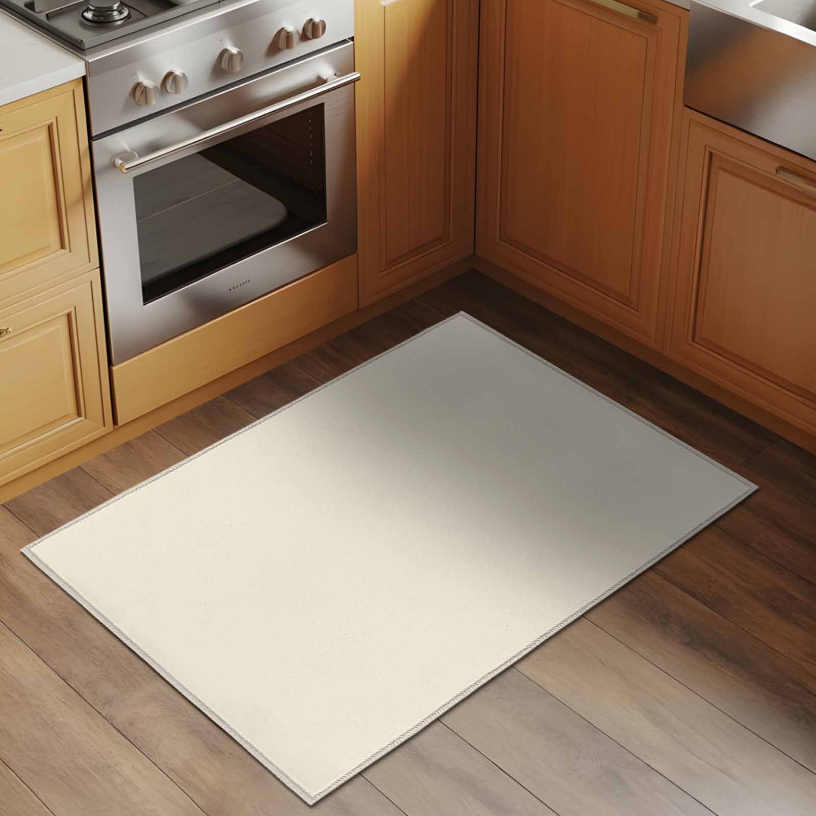 Cream Area Rugs 2x3 for Living Room, Farmhouse Solid Beige Color Modern Art Non Slip Washable Rug Runner, Low Pile Indoor Floor Carpet Mat Bathroom Rugs for Bedroom, Kids Room
