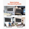 thumbnail image 5 of 4 PCS Acoustic Wall Panels 2 in Thick 23.6 x 11.8 in Self-adhesive Black, 5 of 11