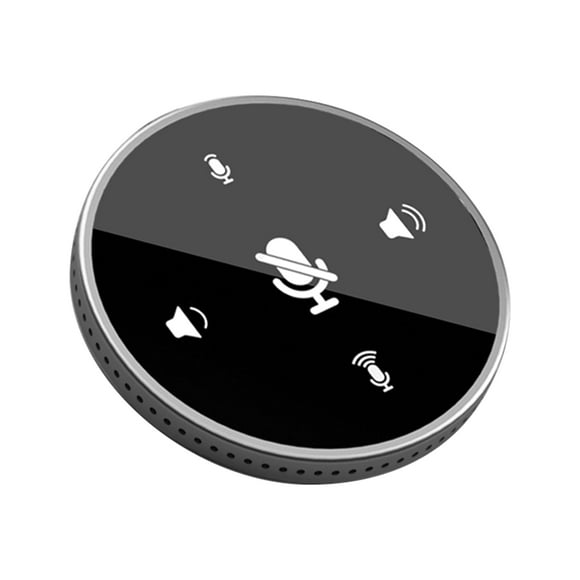360°Omnidirectional Computer Conference Microphone Built-in Speaker Microphone with USB Type-C Cable for Computer Meeting Live Streaming Game Call Video Call Black