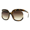 thumbnail image 2 of Womens Oversized Sunglasses Unique Open Cut Frame UV 400 Tortoise, Brown, 2 of 4